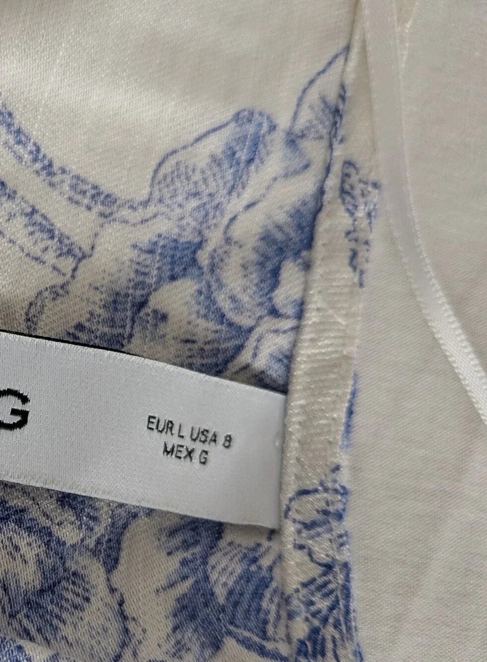 Mango White Dress with Blue Floral Print - Picture 8 of 14